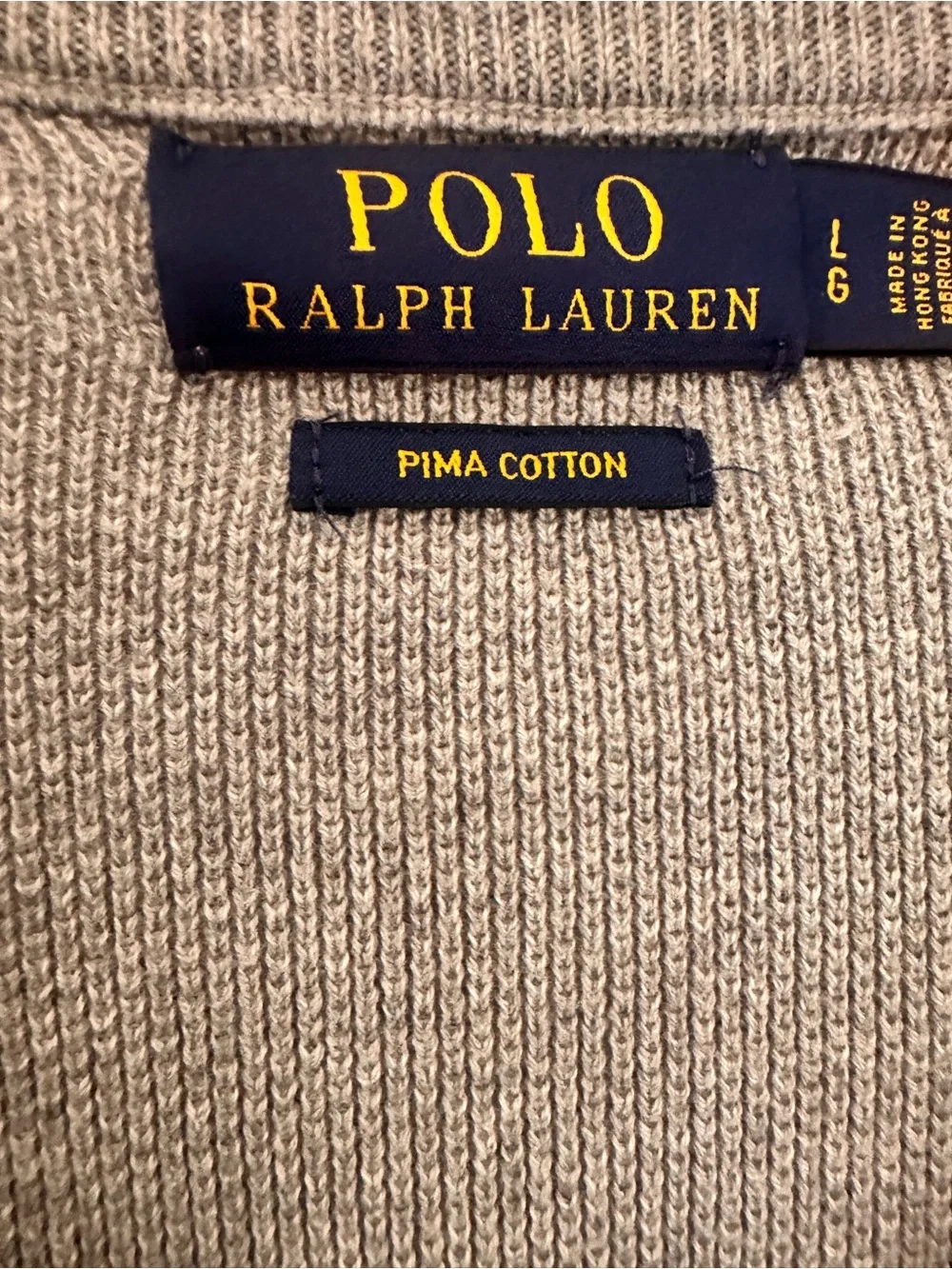 Polo Ralph Lauren Mesh-Knit Cotton Sweater Quarter-Zip size Large